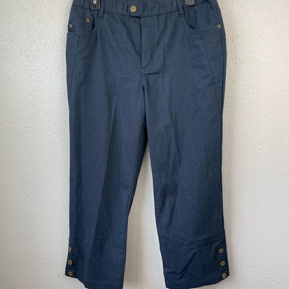 Multiples Cropped Navy Blue Pants Size 10 EUC